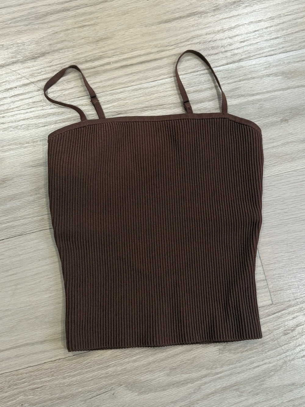 Aritzia Babaton Brown Sculpt Knit Cami Tank Top